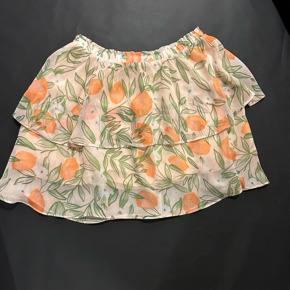Orange Patterned Skirt